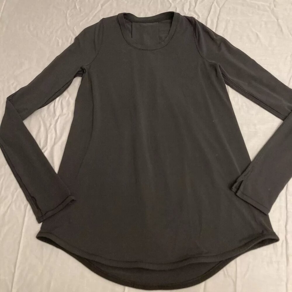 Lululemon Womens Tuck and Flow Long Sleeve Top Black Size 6 Activewear